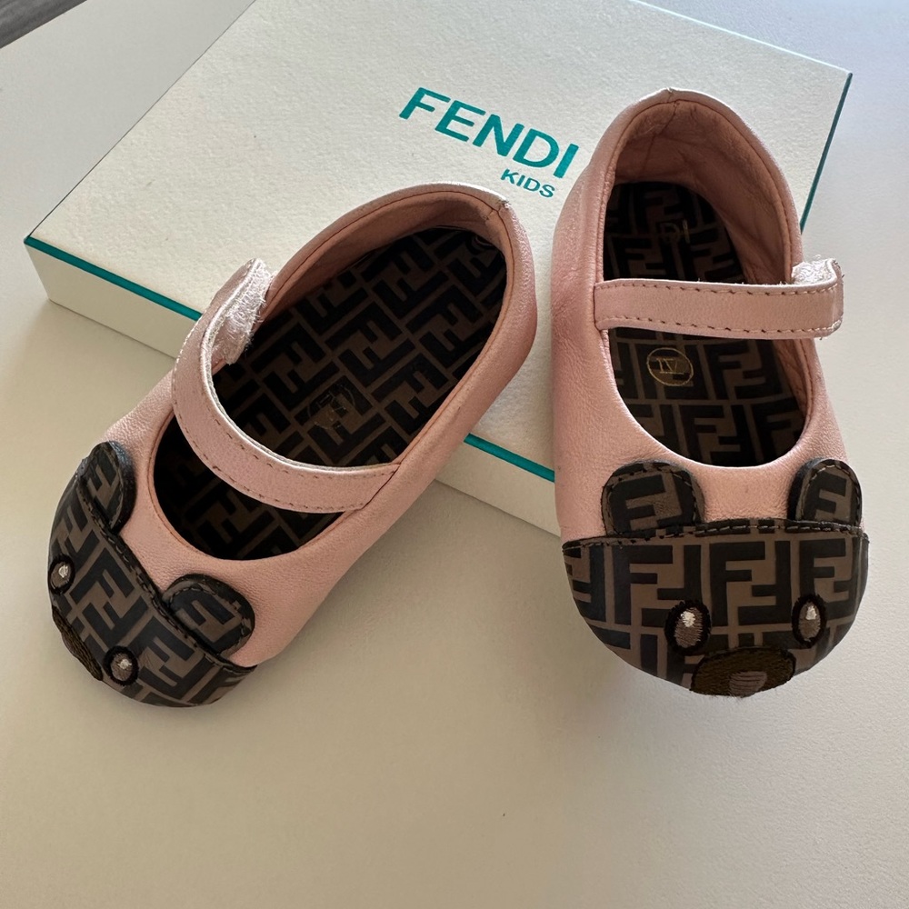 Fendi Kids FF Animal Toecap Ballerina Flats